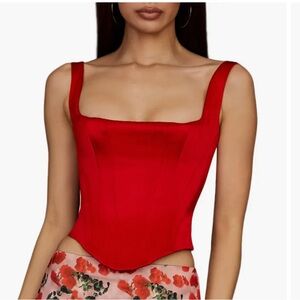 House of CB Red Satin Corset